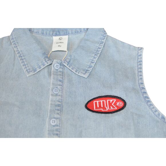 Wynken Co. Girls Chambray Denim Sleeveless Dress, Size 10Y - Picture 4 of 5